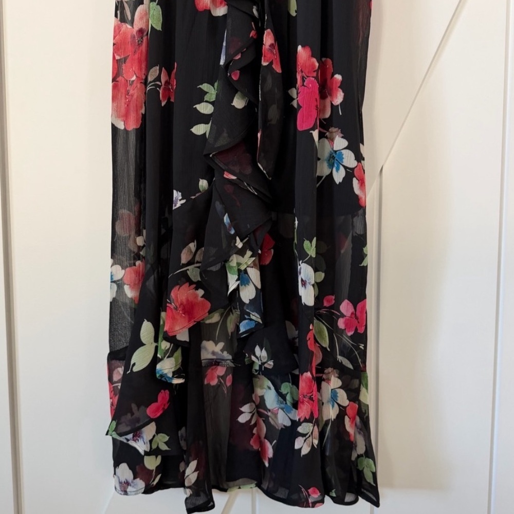 DKNY Women's Black
Floral-Print Ruffled Hem Puff Sleeve Midi
Dress Size 14W NWT - Picture 10 of 16